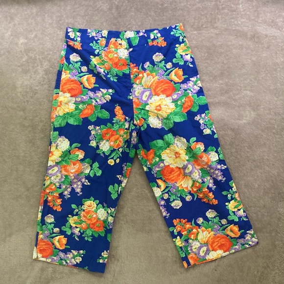 Lauren Ralph Lauren Vintage BlueFloral Crop Capris - Picture 2 of 11